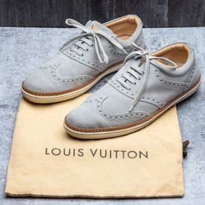 Louis Vuitton Mens 8 Grey Lace Up Derby Sneakers